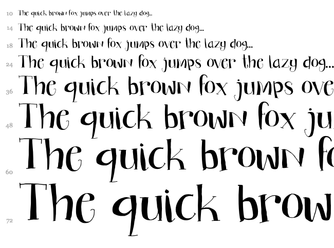 DK Bandolina font waterfall